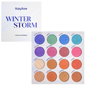Paleta de Sombras Winter Storm Ruby Rose c/ 16 Cores