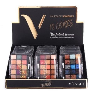 Box 24 Paleta de Sombras Estojo 18 Cores Vivai