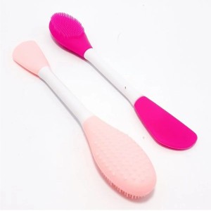 Espátula Dupla de Silicone com Escova para Skin Care