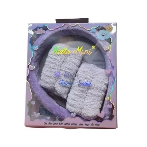 Kit Tiara e Faixa de Pulso p/ Skin Care e Maquiagem