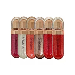 Kit 6 Gloss Labial Super Brilhante Grupo A Febella