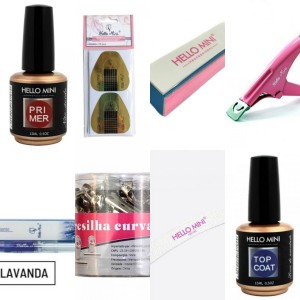 Kit 8 para Unhas Acrigel Fibra Hello Mini