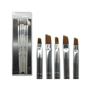 Kit 5 Pincel Chanfrado Hello Mini para Unhas Artísticas KIT169