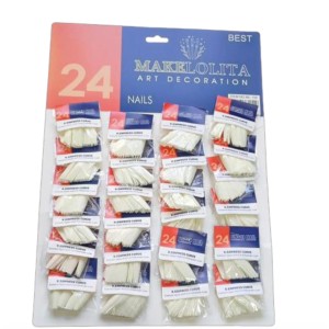 Cartela Unhas Postiças Modelo Bailarina Alongada c/ 24 Make Lolita