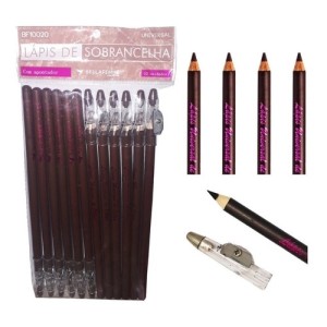 Kit 12 Lápis de Sobrancelha Universal c/ Apontador Bellafemme BF10020