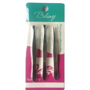 Kit 3 Pinças para Pelos e Sobrancelhas (Reta, Chanfrada e Fina)