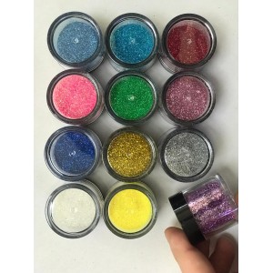 Kit 12 Glitter Facial, Corporal ou Unha Fino
