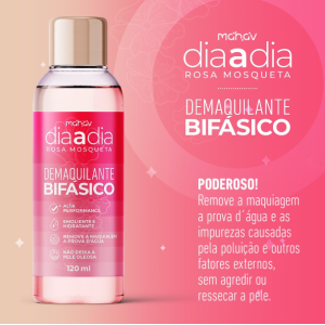 Box 12 Demaquilante Bifásico Rosa Mosqueta Dia a Dia Mahav 120 ml
