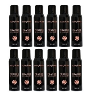 Kit 12 Spray Fixador de Maquiagem Ruby Rose 150ml HB-312