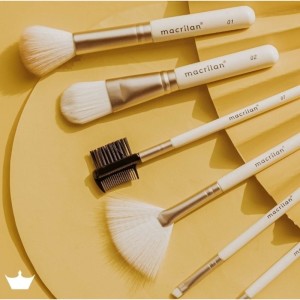 Kit 7 Pincel para Maquiagem Macrilan Amarelo KP9-4