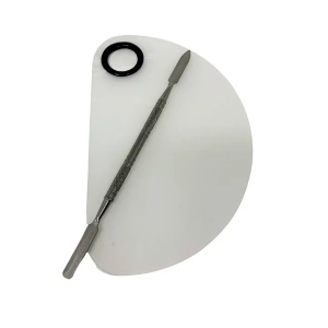 Placa e Espátula p/ Maquiagem em Acrílico Grande Hello Mini