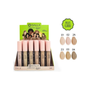 Box 36 Corretivo Líquido Vegano Dalla Cores Claras