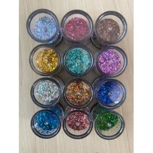Kit 12 Glitter Facial, Corporal ou Unha Flocado