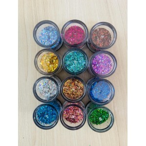 Kit 12 Glitter Facial, Corporal ou Unha Flocado