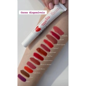 Kit 6 Batom e Blush 2x1 Melu Ruby Rose